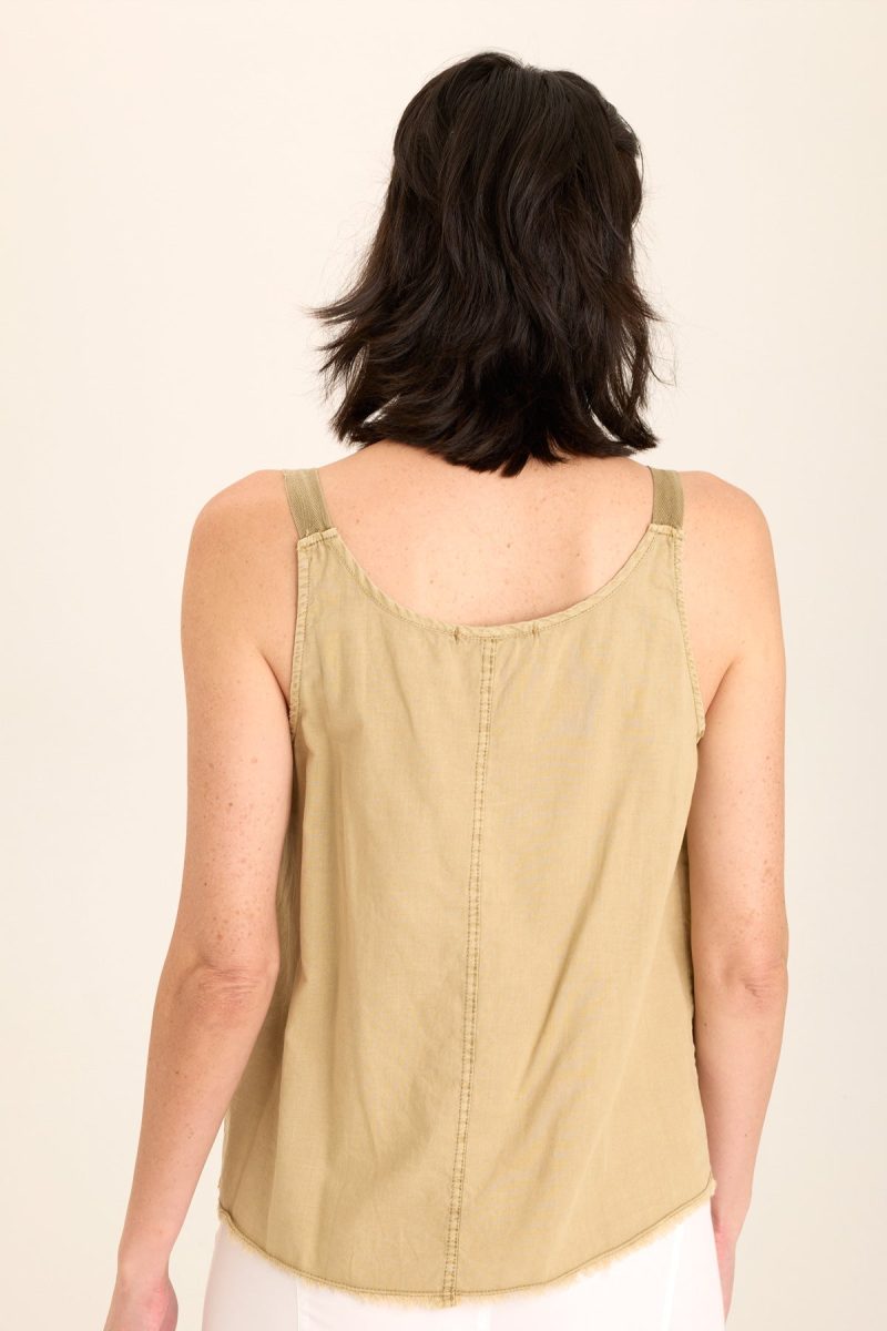 Shawnie Linen Billowy Pintuck Tank - Image 3