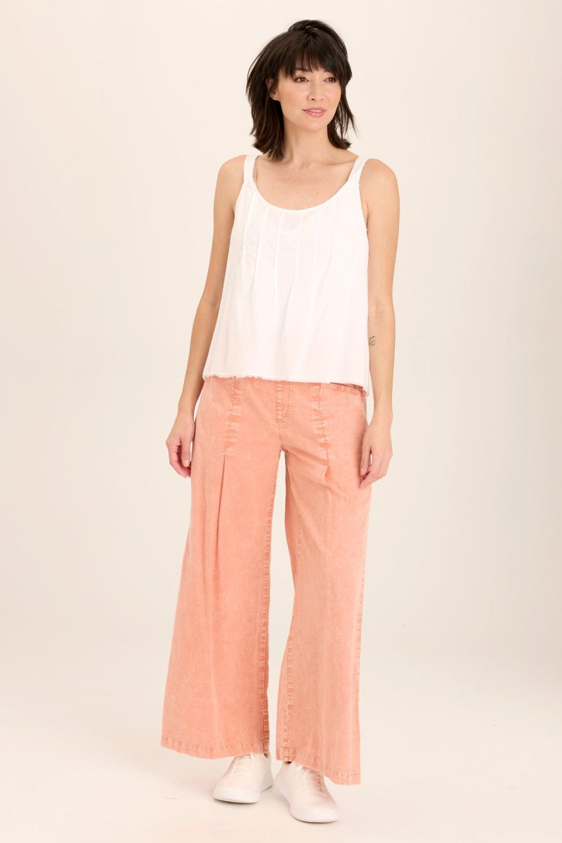 Shawnie Linen Billowy Pintuck Tank - Image 4