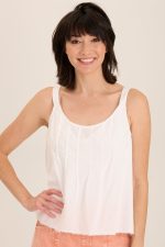 Shawnie Linen Billowy Pintuck Tank
