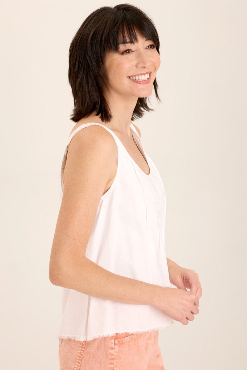 Shawnie Linen Billowy Pintuck Tank - Image 2