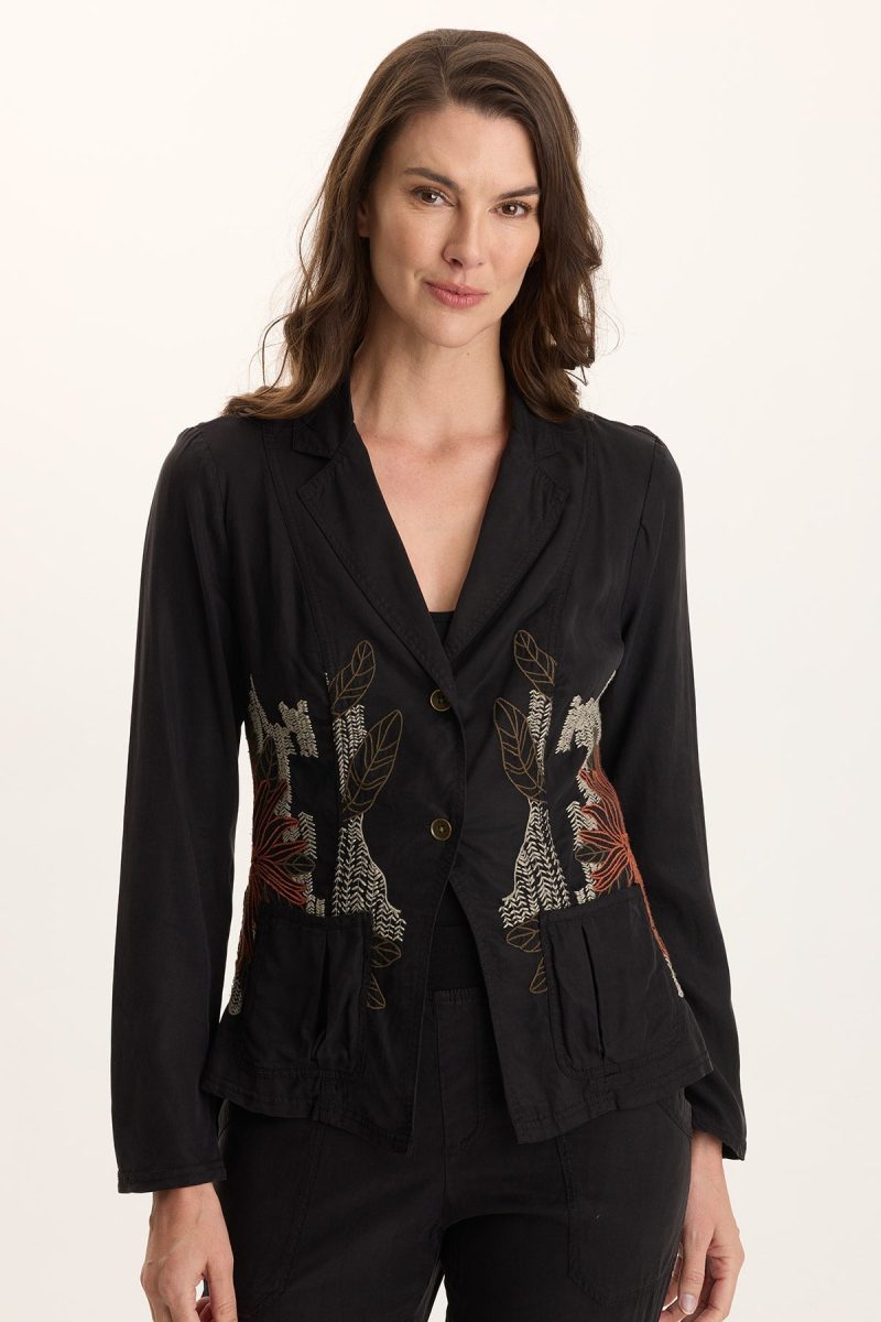 Danski Embroidered Soft Twill Blazer